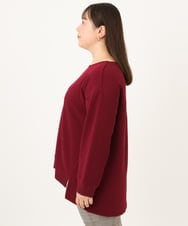 OLKKD11089 eur3(エウルキューブ) 【大きいサイズ】袖リブイレヘムカットソー ワイン