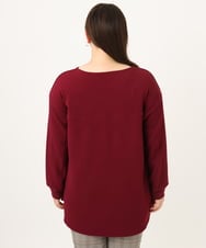 OLKKD11089 eur3(エウルキューブ) 【大きいサイズ】袖リブイレヘムカットソー ワイン