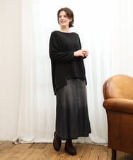 OLKKD11089 eur3(エウルキューブ) 【大きいサイズ】袖リブイレヘムカットソー ブラック