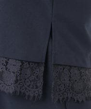 OLKKD14089 eur3(エウルキューブ) 【WEB先行販売】【大きいサイズ/洗える/セットアップ対応】カットジョーゼット裾レーストップス ネイビー