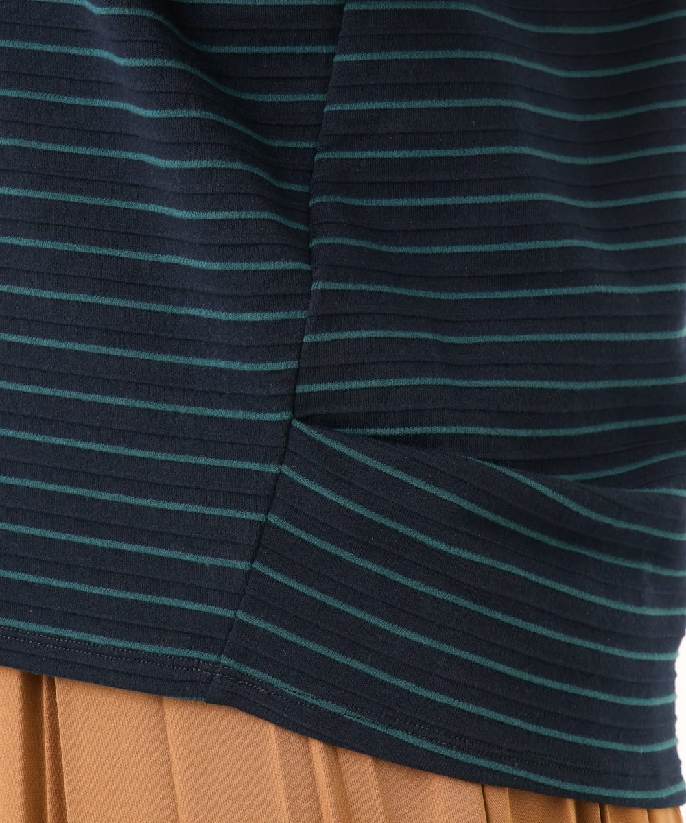 OLKKD15064 eur3(エウルキューブ) 【大きいサイズ】リップルボーダーカットソー ネイビー