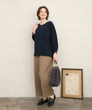 OLKKD15064 eur3(エウルキューブ) 【大きいサイズ】リップルボーダーカットソー ネイビー