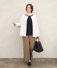 OLKKD15064 eur3(エウルキューブ) 【大きいサイズ】リップルボーダーカットソー ネイビー