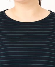 OLKKD15064 eur3(エウルキューブ) 【大きいサイズ】リップルボーダーカットソー ネイビー