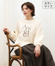 OLKKD23069 eur3(エウルキューブ) 【WEB先行販売】【大きいサイズ】ジョーゼットダンボールロゴプルオーバー アイボリー