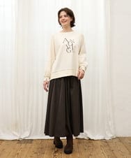 OLKKD23069 eur3(エウルキューブ) 【WEB先行販売】【大きいサイズ】ジョーゼットダンボールロゴプルオーバー アイボリー