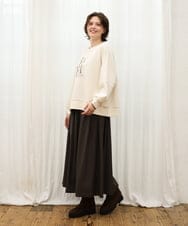 OLKKD23069 eur3(エウルキューブ) 【WEB先行販売】【大きいサイズ】ジョーゼットダンボールロゴプルオーバー アイボリー