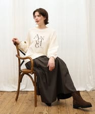 OLKKD23069 eur3(エウルキューブ) 【WEB先行販売】【大きいサイズ】ジョーゼットダンボールロゴプルオーバー アイボリー
