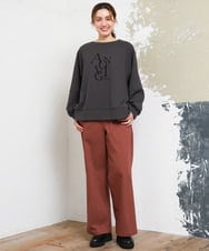 OLKKD23069 eur3(エウルキューブ) 【WEB先行販売】【大きいサイズ】ジョーゼットダンボールロゴプルオーバー ダークグレー