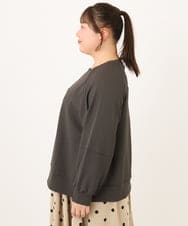 OLKKD23069 eur3(エウルキューブ) 【WEB先行販売】【大きいサイズ】ジョーゼットダンボールロゴプルオーバー ダークグレー
