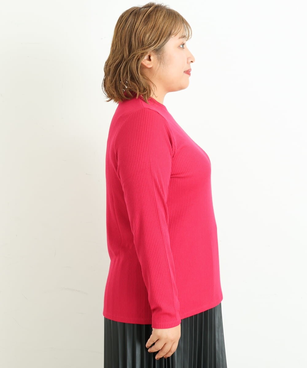 OLKKP12045 eur3(エウルキューブ) 【大きいサイズ】プチハイネックカットソー ピンク(03)