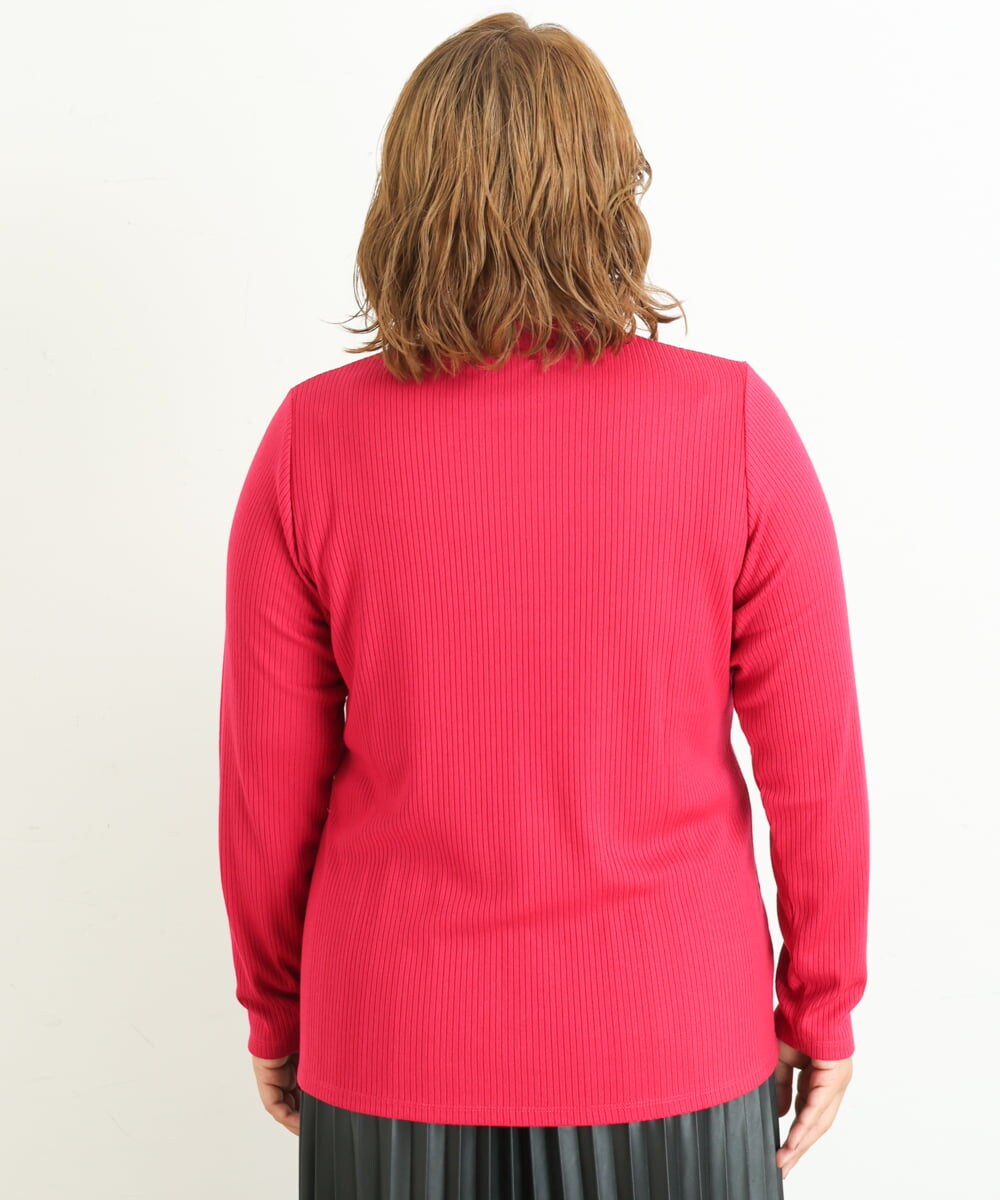 OLKKP12045 eur3(エウルキューブ) 【大きいサイズ】プチハイネックカットソー ピンク(03)