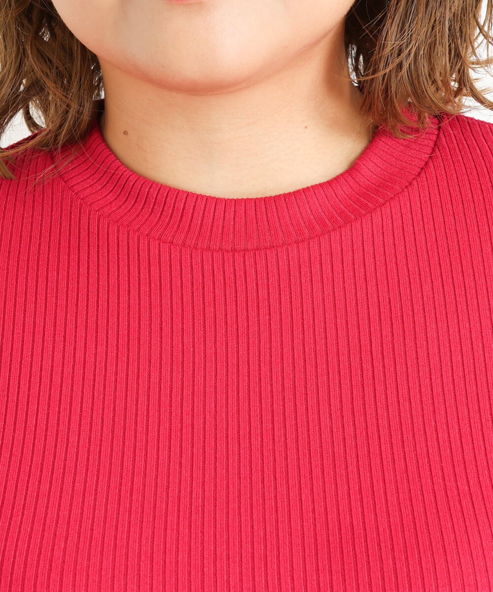 OLKKP12045 eur3(エウルキューブ) 【大きいサイズ】プチハイネックカットソー ピンク(03)