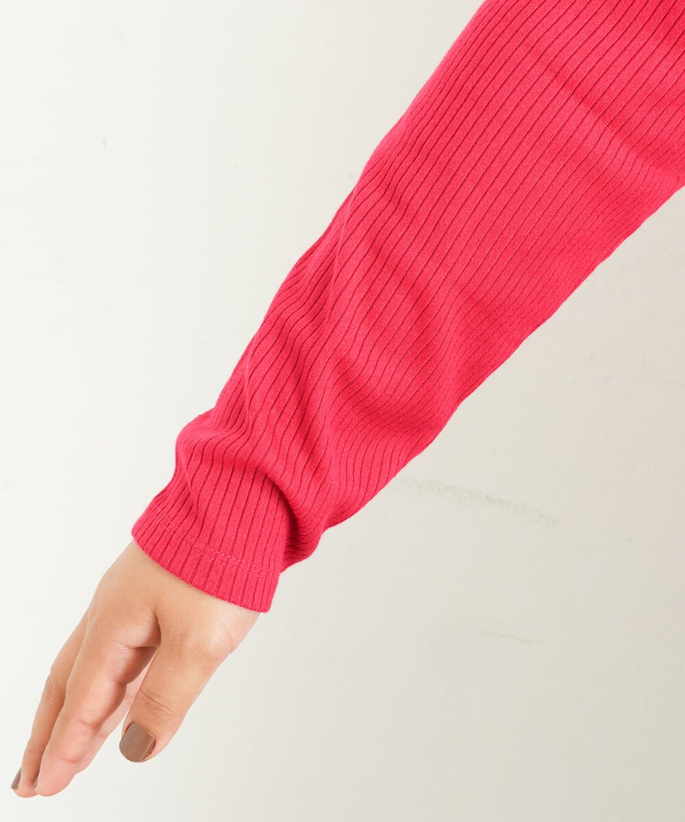 OLKKP12045 eur3(エウルキューブ) 【大きいサイズ】プチハイネックカットソー ピンク(03)