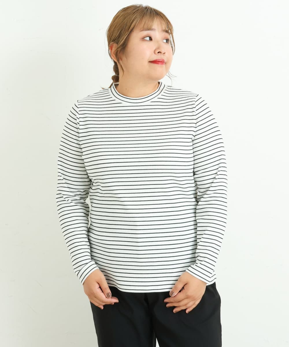 OLKKP12045 eur3(エウルキューブ) 【大きいサイズ】プチハイネックカットソー アイボリー(80)