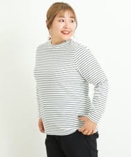 OLKKP12045 eur3(エウルキューブ) 【大きいサイズ】プチハイネックカットソー アイボリー(80)