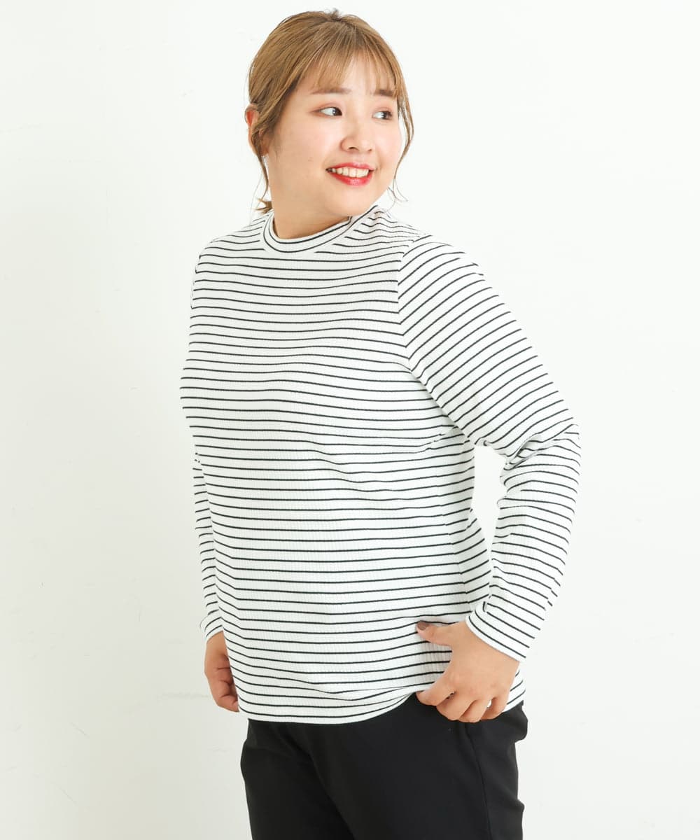 OLKKP12045 eur3(エウルキューブ) 【大きいサイズ】プチハイネックカットソー アイボリー(80)
