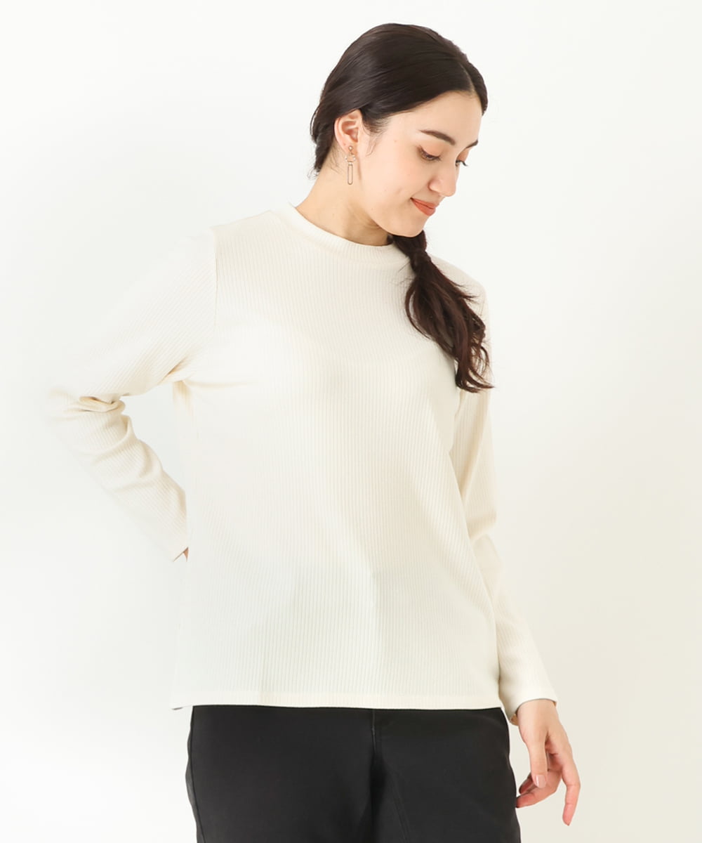 OLKKP12045 eur3(エウルキューブ) 【大きいサイズ】プチハイネックカットソー ホワイト(90)