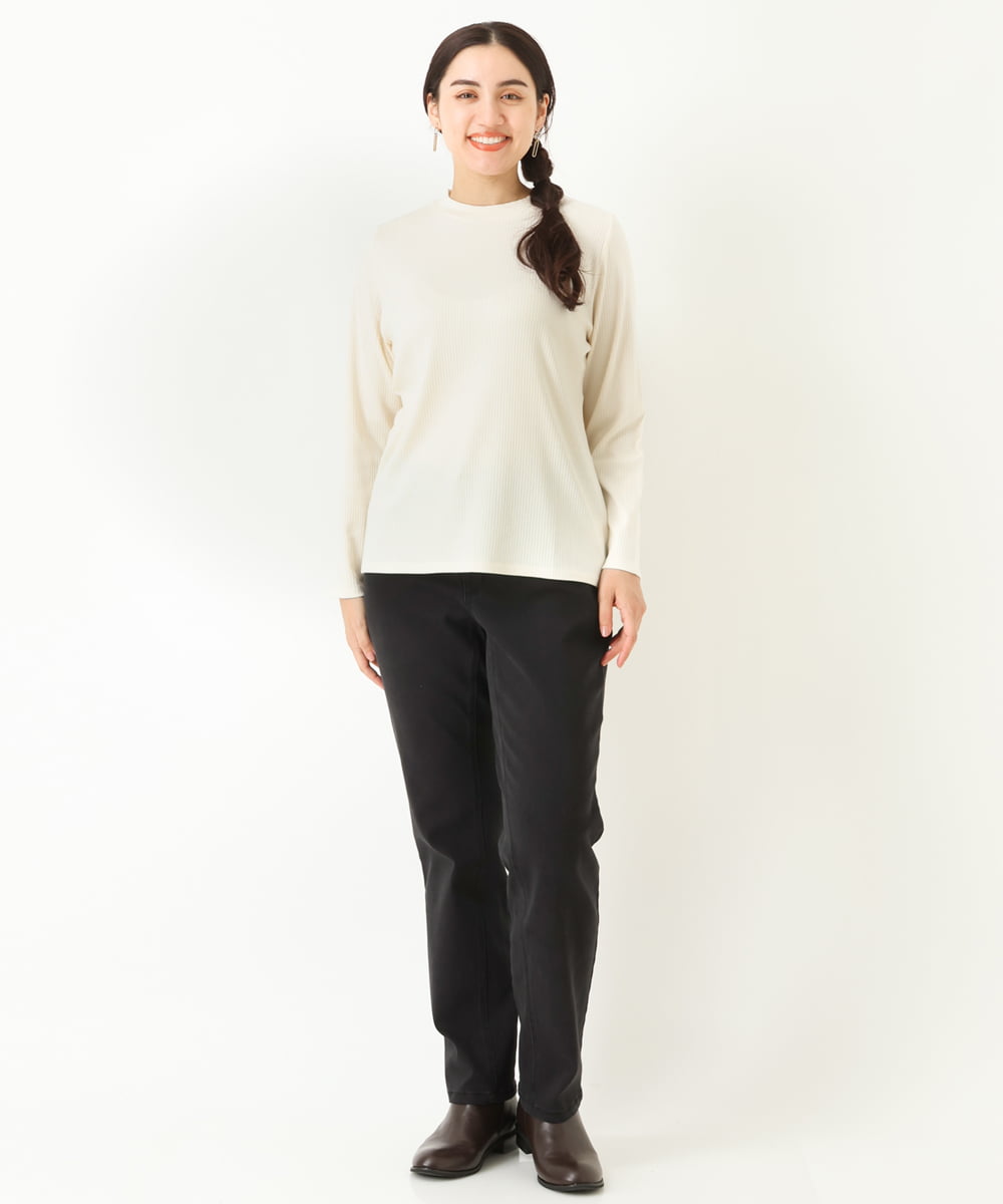 OLKKP12045 eur3(エウルキューブ) 【大きいサイズ】プチハイネックカットソー ホワイト(90)