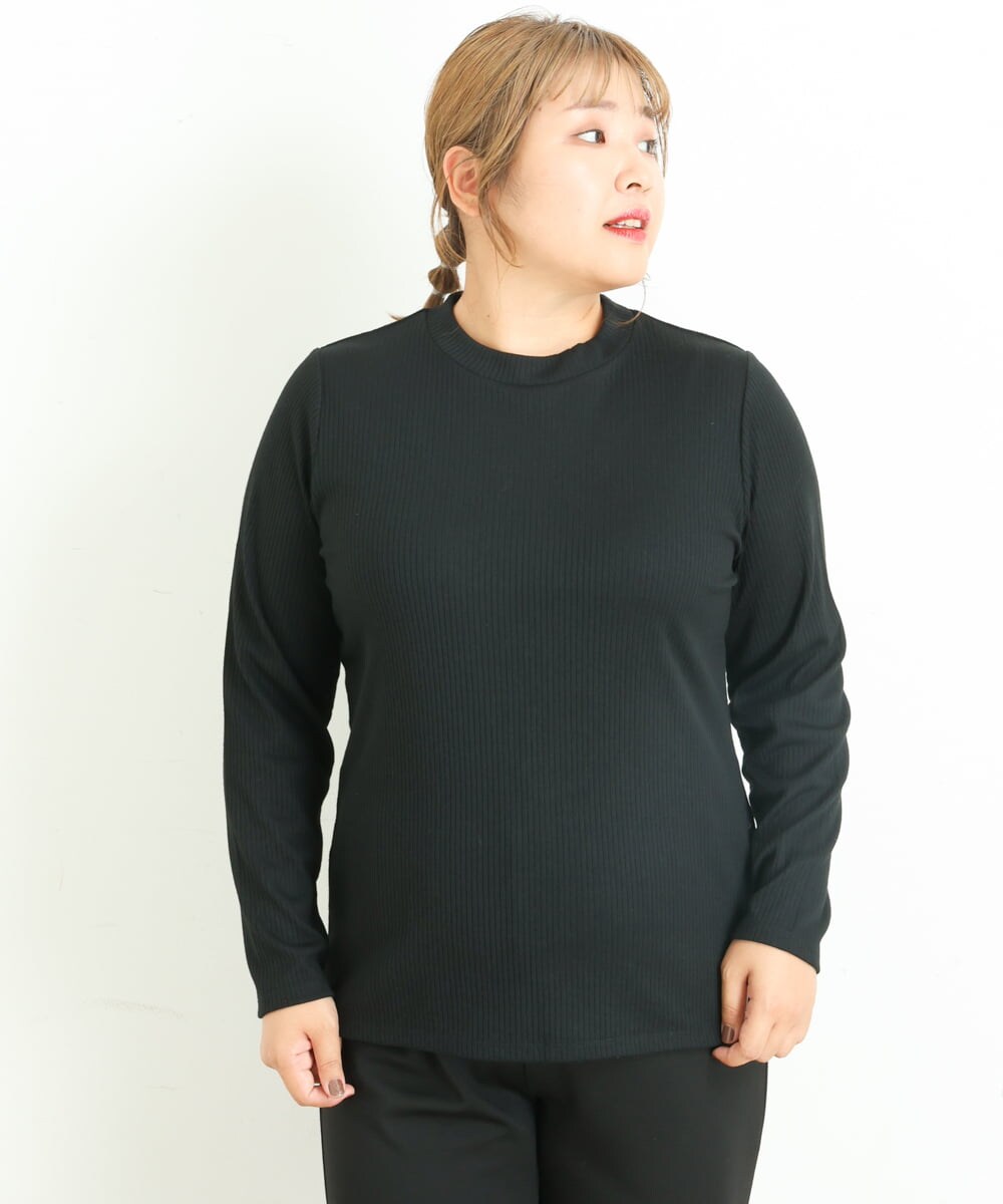 OLKKP12045 eur3(エウルキューブ) 【大きいサイズ】プチハイネックカットソー ブラック(94)