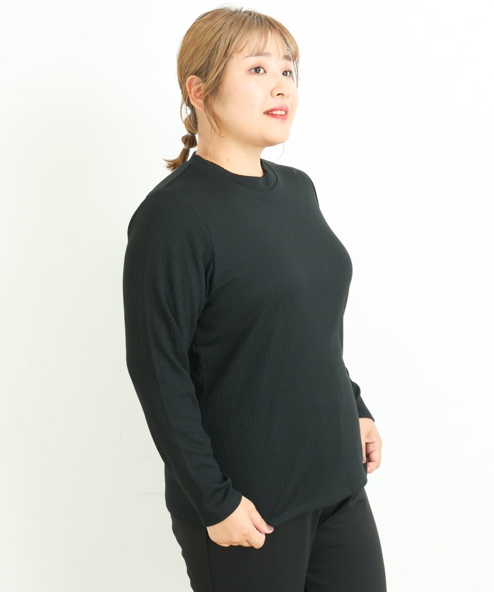 OLKKP12045 eur3(エウルキューブ) 【大きいサイズ】プチハイネックカットソー ブラック(94)