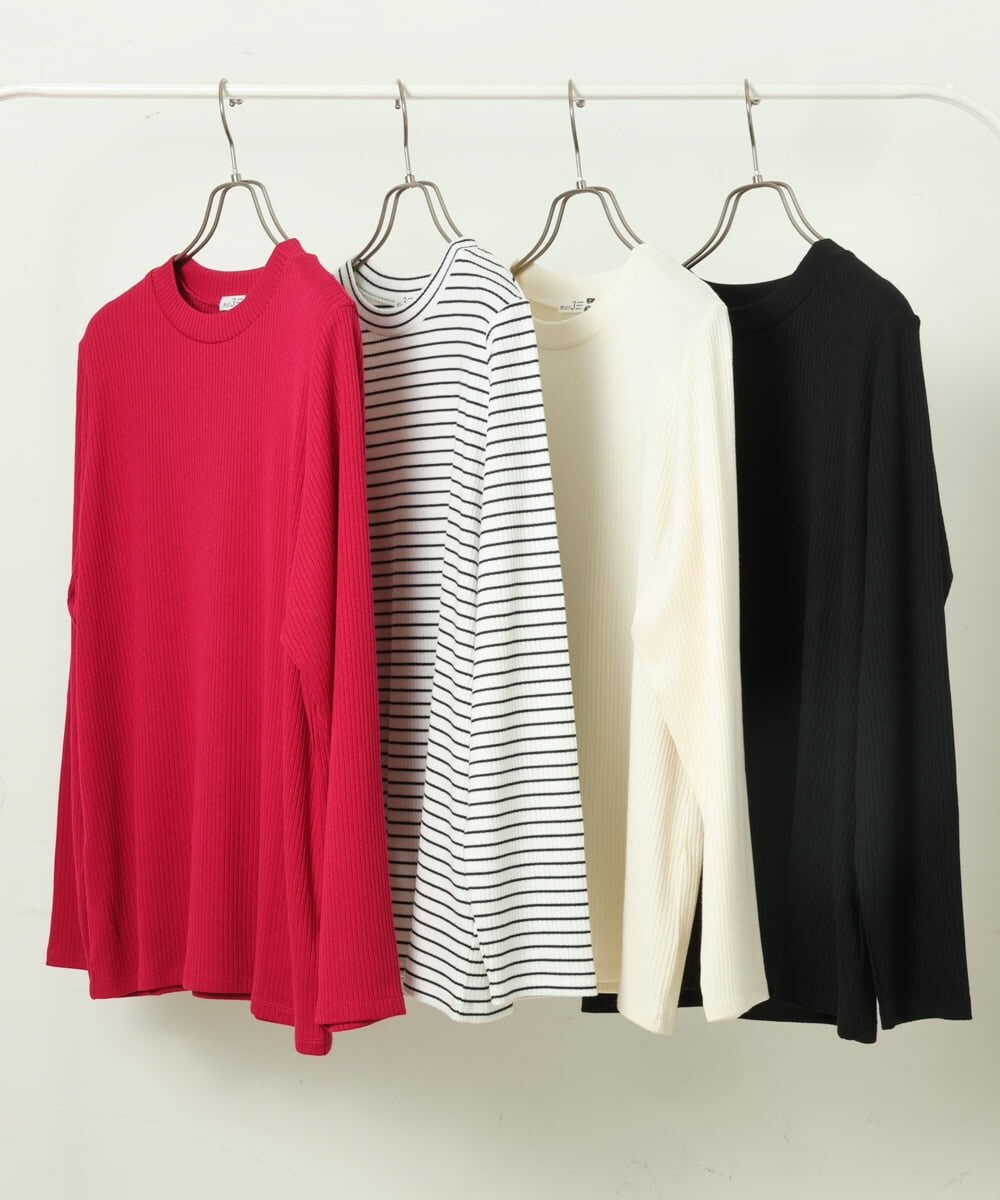 OLKKP12045 eur3(エウルキューブ) 【大きいサイズ】プチハイネックカットソー ブラック(94)