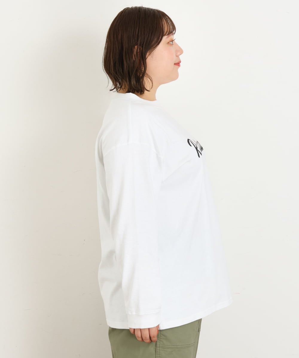 OLKKP14070 eur3(エウルキューブ) 【大きいサイズ】コットンロゴTシャツ ホワイト(90)