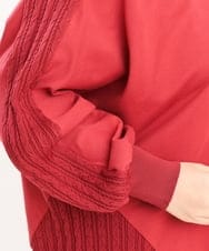 OLKKS07089 eur3(エウルキューブ) 【大きいサイズ】裏毛ニットコンビトップス レッド(05)