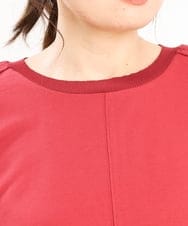 OLKKS07089 eur3(エウルキューブ) 【大きいサイズ】裏毛ニットコンビトップス レッド(05)