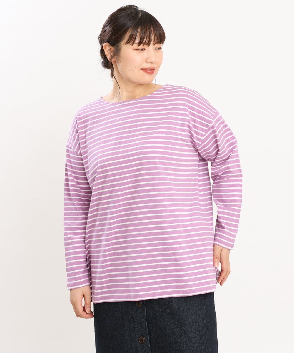 OLKKS08069 eur3(エウルキューブ) 【大きいサイズ】ボーダーカットソー ピンク(03)