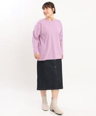 OLKKS08069 eur3(エウルキューブ) 【大きいサイズ】ボーダーカットソー ピンク(03)
