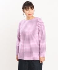 OLKKS08069 eur3(エウルキューブ) 【大きいサイズ】ボーダーカットソー ピンク(03)