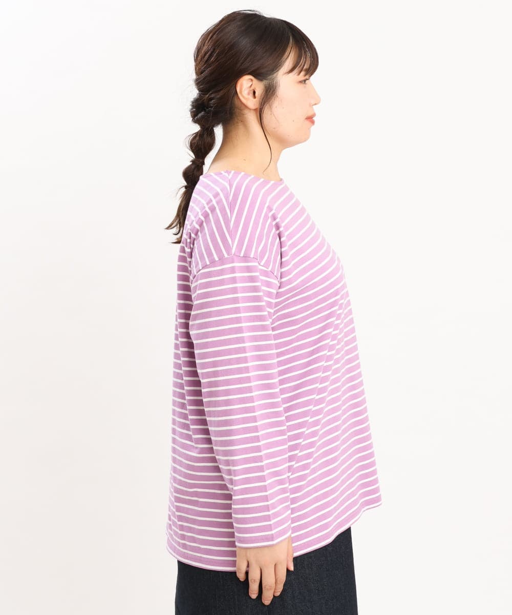 OLKKS08069 eur3(エウルキューブ) 【大きいサイズ】ボーダーカットソー ピンク(03)