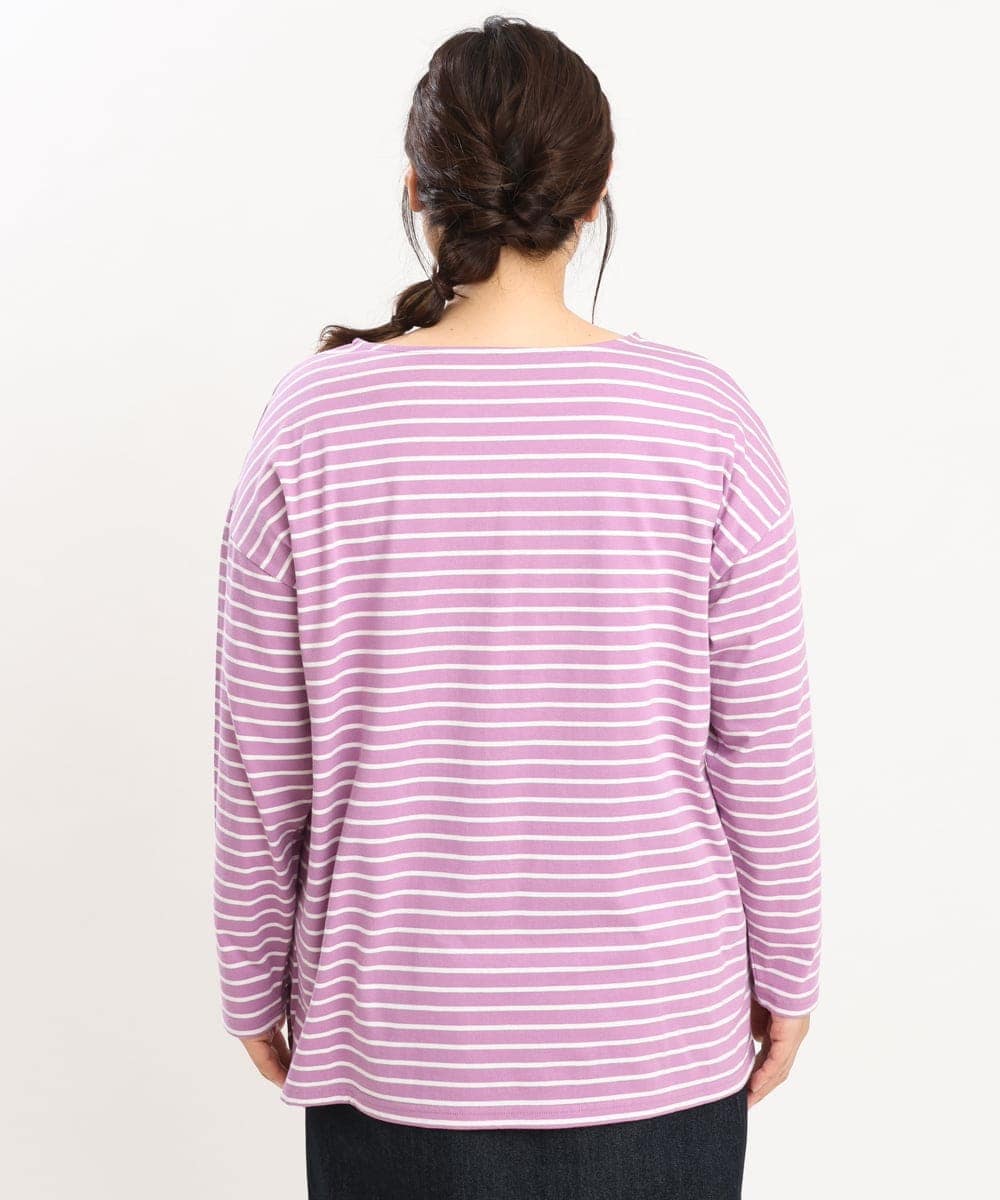 OLKKS08069 eur3(エウルキューブ) 【大きいサイズ】ボーダーカットソー ピンク(03)