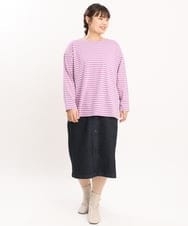 OLKKS08069 eur3(エウルキューブ) 【大きいサイズ】ボーダーカットソー ピンク(03)