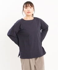 OLKKS08069 eur3(エウルキューブ) 【大きいサイズ】ボーダーカットソー ネイビー(57)