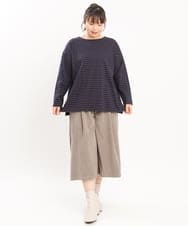 OLKKS08069 eur3(エウルキューブ) 【大きいサイズ】ボーダーカットソー ネイビー(57)