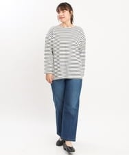 OLKKS08069 eur3(エウルキューブ) 【大きいサイズ】ボーダーカットソー ホワイト(90)