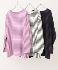 OLKKS08069 eur3(エウルキューブ) 【大きいサイズ】ボーダーカットソー ホワイト(90)