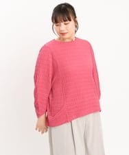 OLKKS09079 eur3(エウルキューブ) 【大きいサイズ】ポコポコカットソー ピンク(03)