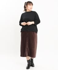 OLKKS09079 eur3(エウルキューブ) 【大きいサイズ】ポコポコカットソー ブラック(94)