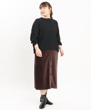 OLKKS09079 eur3(エウルキューブ) 【大きいサイズ】ポコポコカットソー ブラック(94)