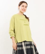 OLKKS10079 eur3(エウルキューブ) 【大きいサイズ】ベーシックロゴカットソー ライトグリーン(30)
