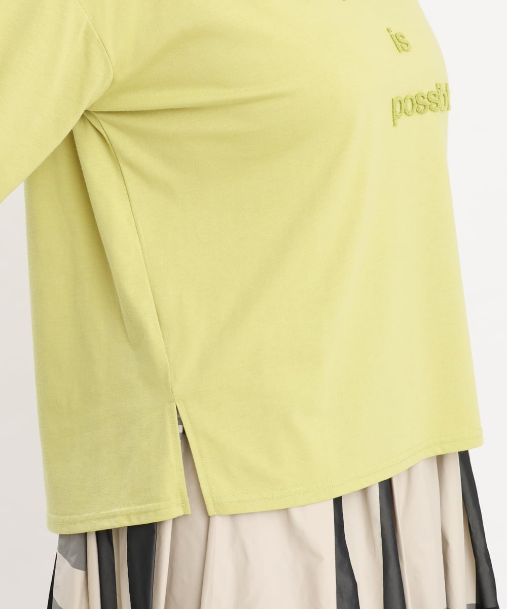 OLKKS10079 eur3(エウルキューブ) 【大きいサイズ】ベーシックロゴカットソー ライトグリーン(30)