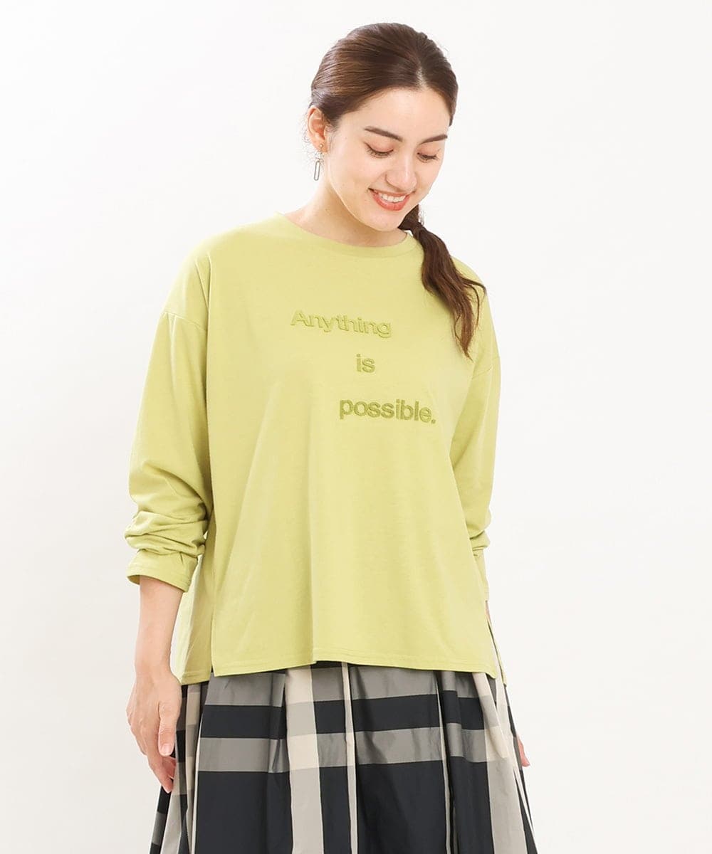 OLKKS10079 eur3(エウルキューブ) 【大きいサイズ】ベーシックロゴカットソー ライトグリーン(30)