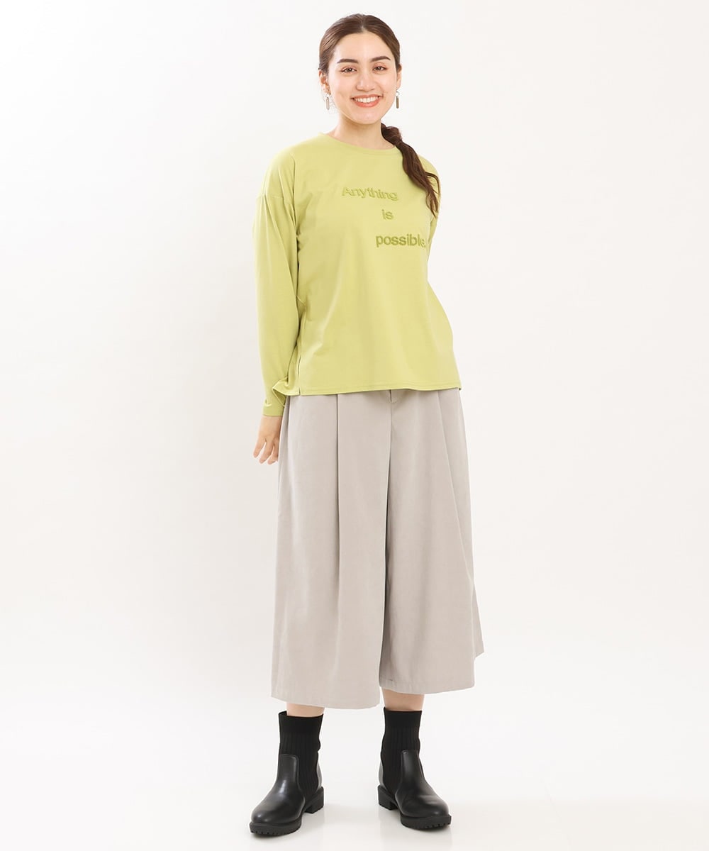 OLKKS10079 eur3(エウルキューブ) 【大きいサイズ】ベーシックロゴカットソー ライトグリーン(30)