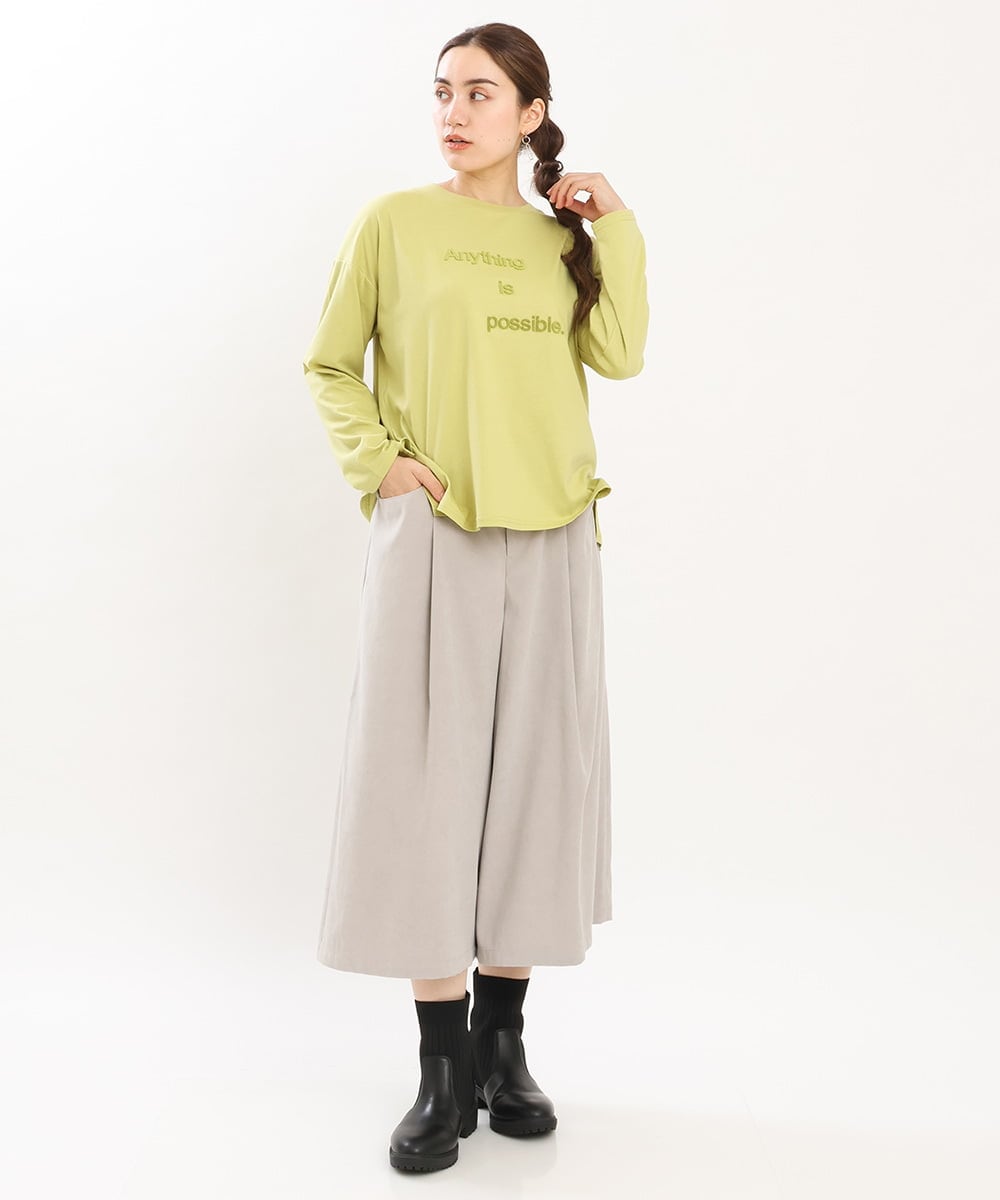 OLKKS10079 eur3(エウルキューブ) 【大きいサイズ】ベーシックロゴカットソー ライトグリーン(30)