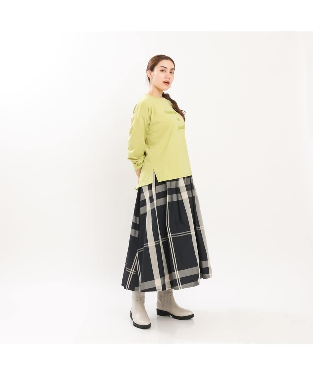 OLKKS10079 eur3(エウルキューブ) 【大きいサイズ】ベーシックロゴカットソー ライトグリーン(30)
