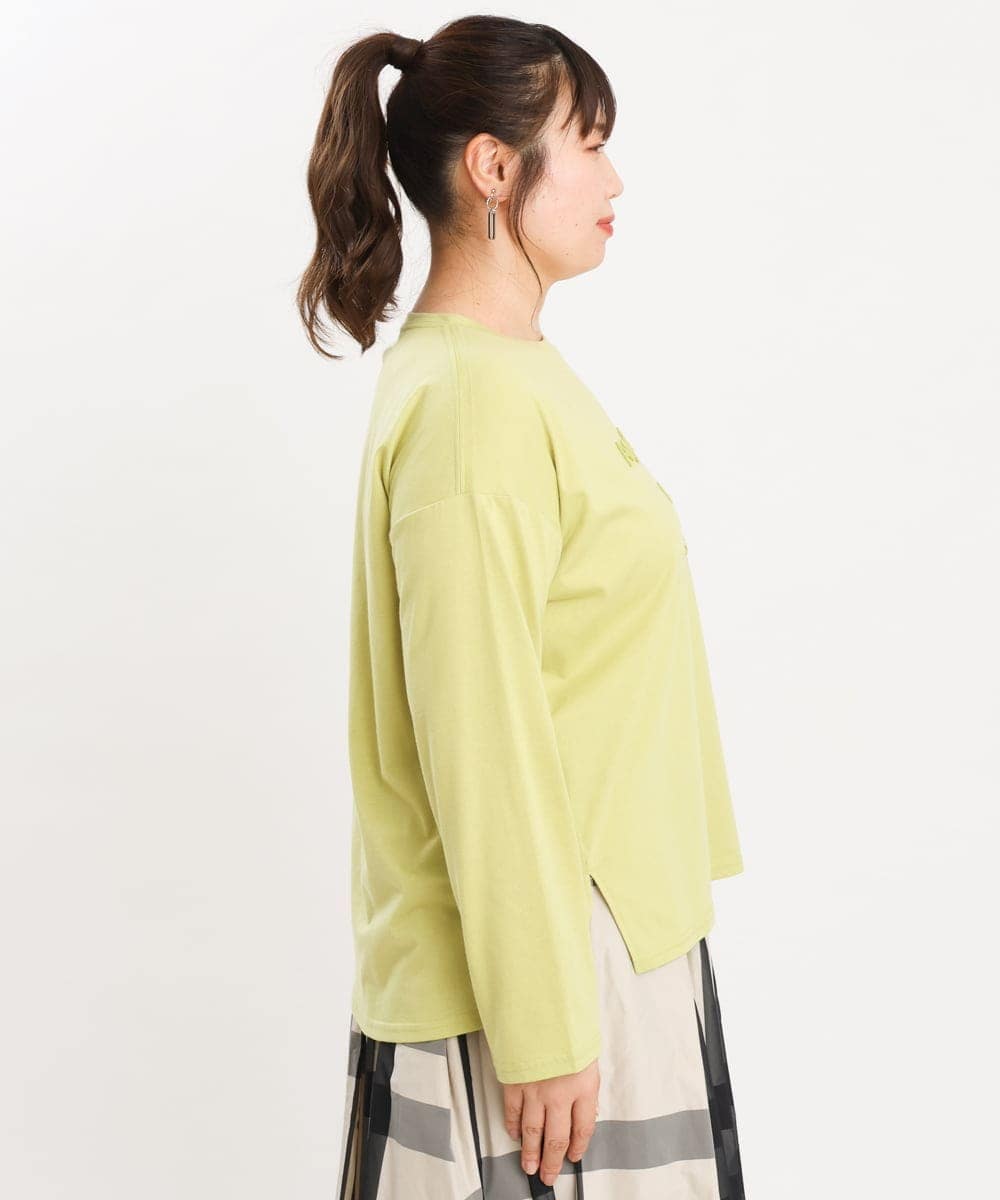OLKKS10079 eur3(エウルキューブ) 【大きいサイズ】ベーシックロゴカットソー ライトグリーン(30)