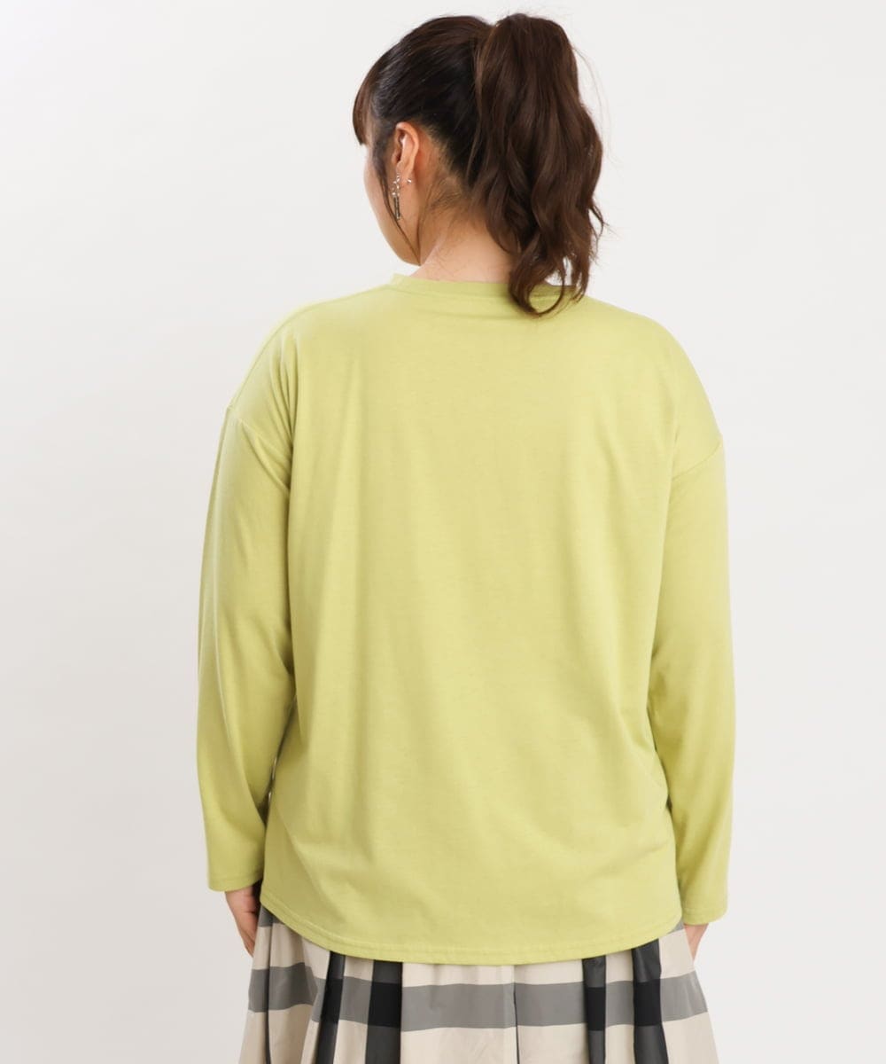 OLKKS10079 eur3(エウルキューブ) 【大きいサイズ】ベーシックロゴカットソー ライトグリーン(30)